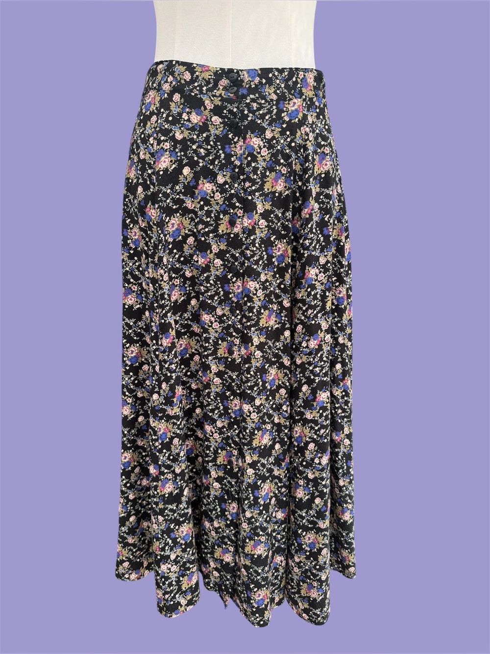 Vintage 90s Grunge Floral Whimsigoth Fairycore Cottagecore Witch Goth Skirt Lg